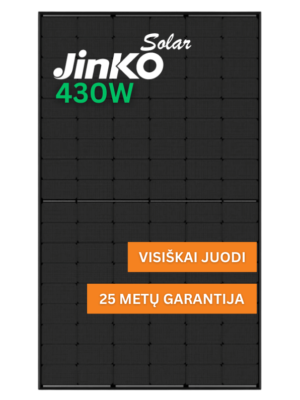 saulės moduliai Jinko JKM430N-54HL4R-B visiškai juodi