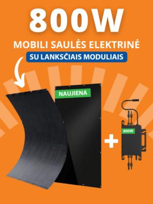 800w mobili saulės elektrinė su lanksčiais flexi saulės moduliais