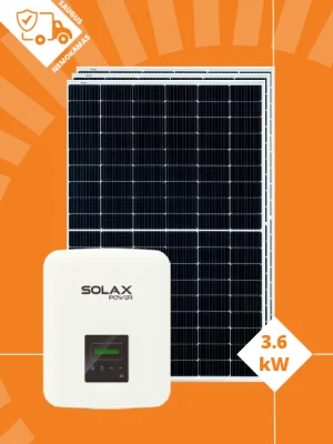 3.6 kW vienfazės saulės elektrinės komplektas (Solet + Solax)