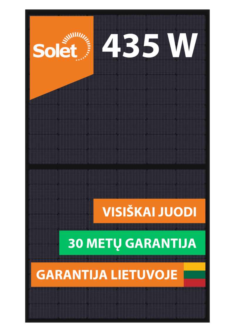 Solet 435DMH5-54NT 435W lietuviški saulės moduliai