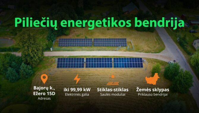 Pirmoji Piliečių energetikos bendrija Lietuvoje - nutolęs saulės parkas